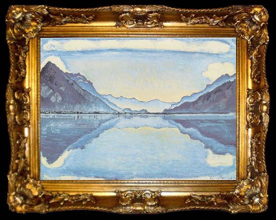 framed  Ferdinand Hodler Thunersee mit symmetrischer Spiegelung, ta009-2
